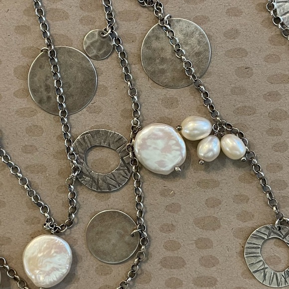 Silpada Pearl and Sterling Silver Disc 36” Necklace N2197 - Picture 10 of 15